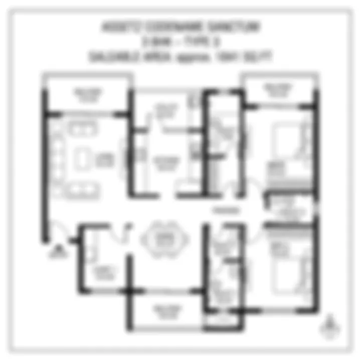 3 BHK Type 3 - 1841 sqft floor plan
